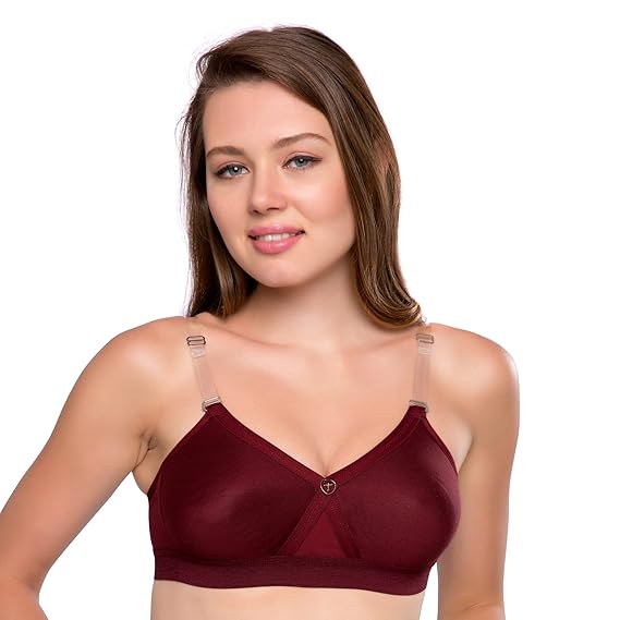 TRYLO Women's Cotton Non-Wired Full Coverage Bra – Wire-Free Support